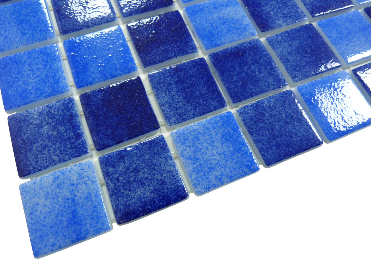 Newport Blue 2" x 2" Anti Slip Glossy Glass Pool Tile Fusion