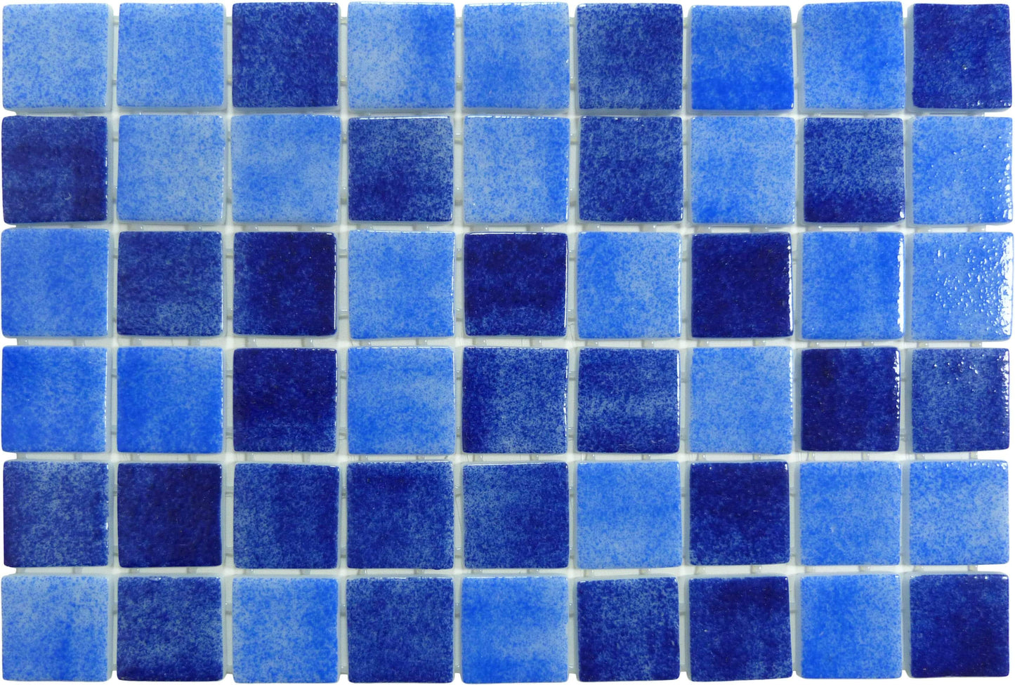 Newport Blue 2" x 2" Anti Slip Glossy Glass Pool Tile Fusion