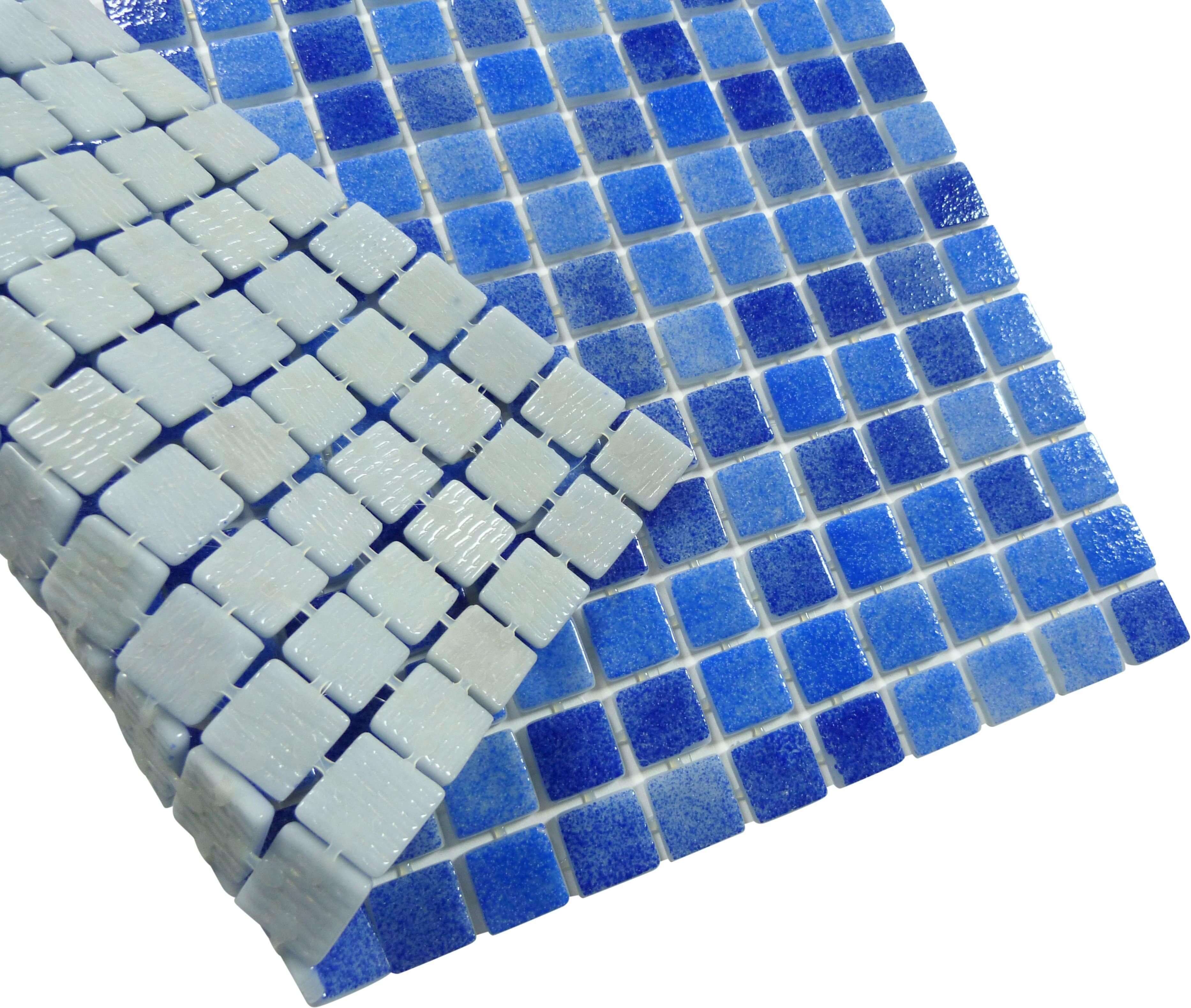 Newport Blue Anti Slip Glossy Glass Pool Tile Fusion