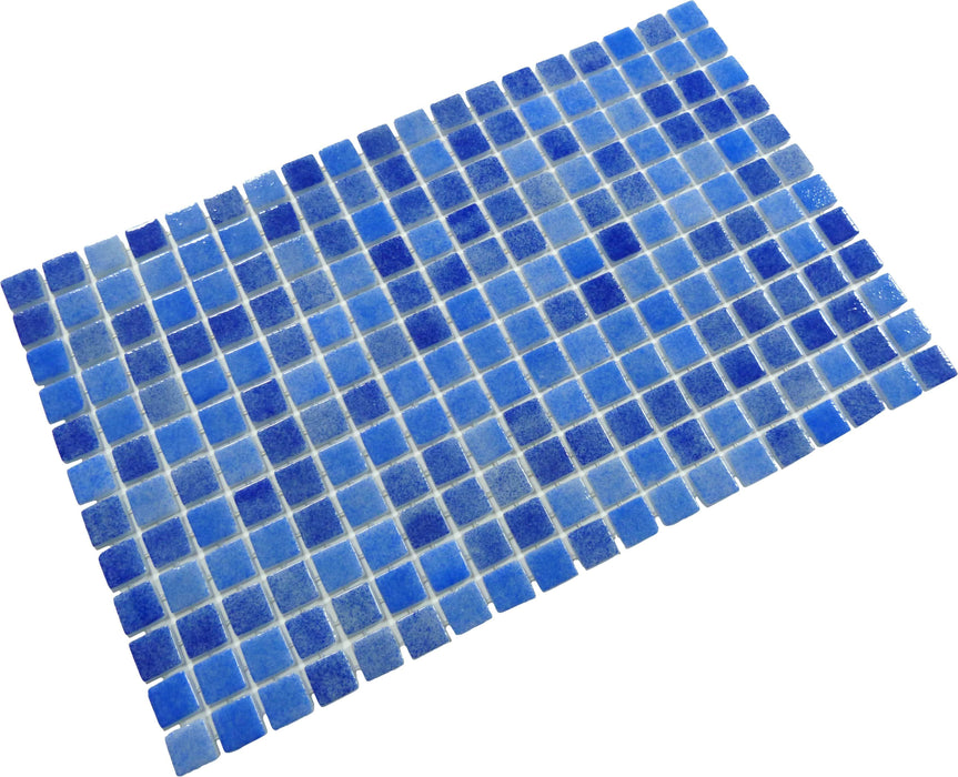 Newport Blue Glossy Glass Pool Tile Fusion
