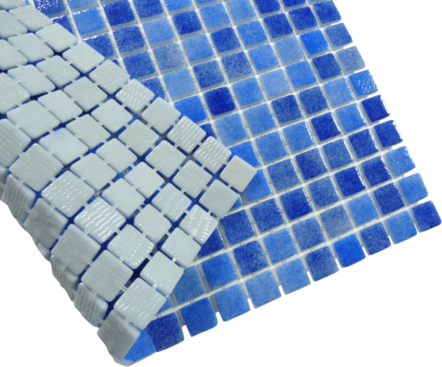 Newport Blue Glossy Glass Pool Tile Fusion