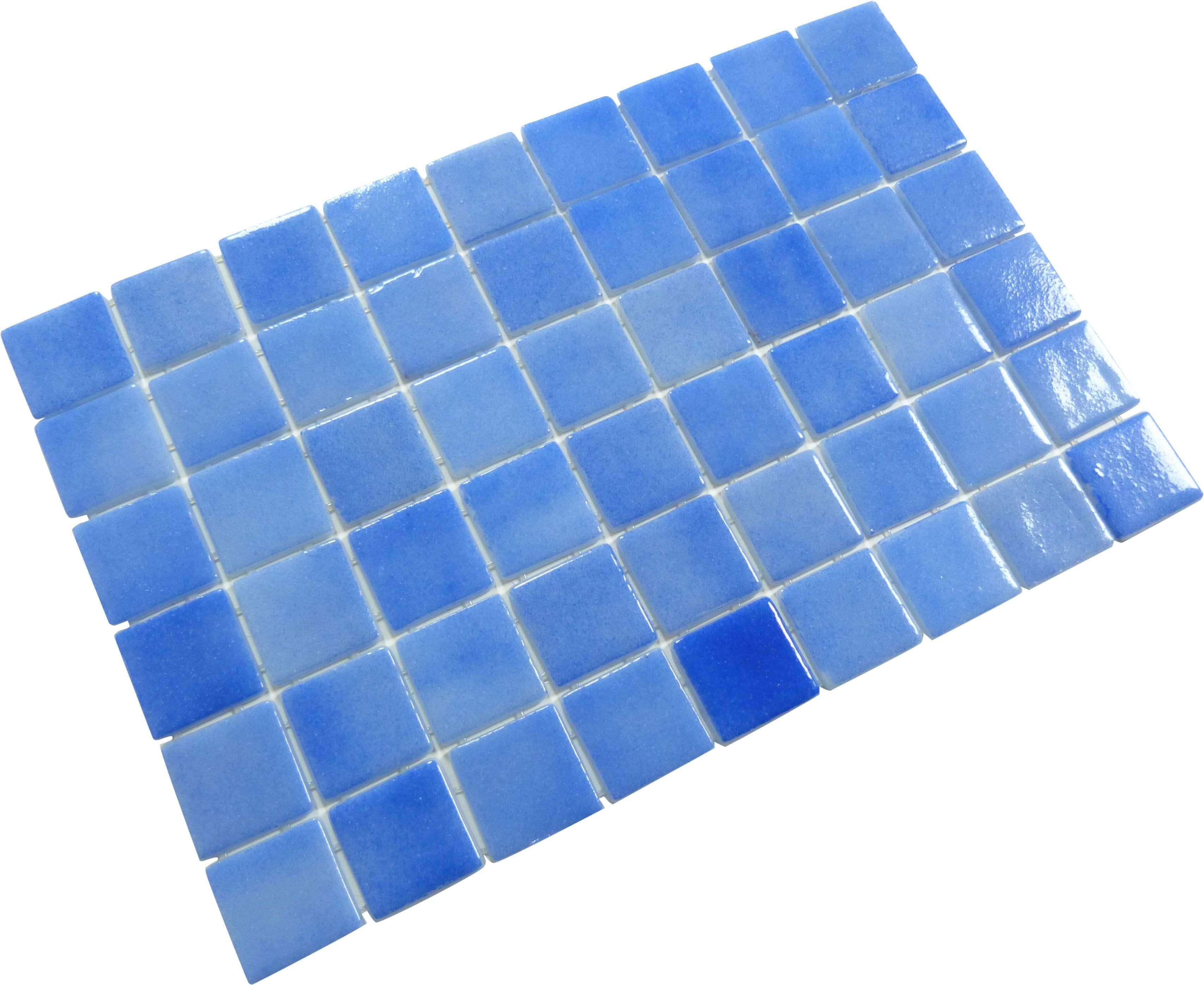 North Sea Blue 2" x 2" Anti Slip Glossy Glass Pool Tile Fusion