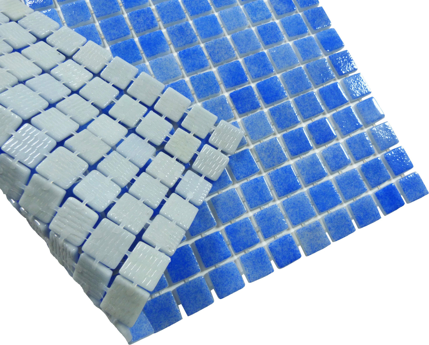 North Sea Blue Glossy Glass Pool Tile Fusion