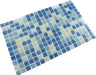 Strata Blue Mix Anti Slip Glossy & Iridescent Glass Pool Tile Fusion
