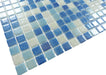 Strata Blue Mix Anti Slip Glossy & Iridescent Glass Pool Tile Fusion