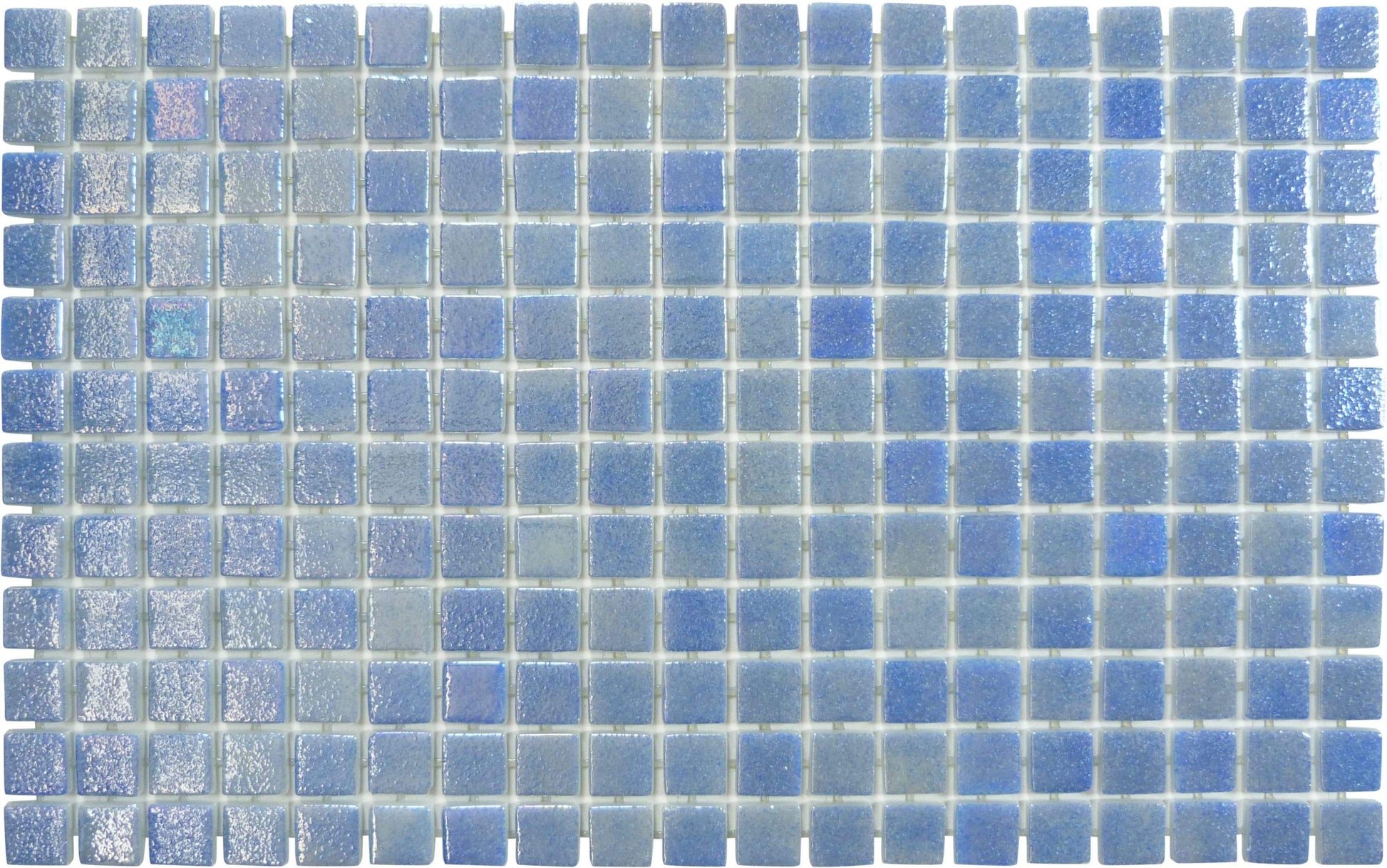 Overcast Blue Anti Slip Glossy & Iridescent Glass Pool Tile Fusion