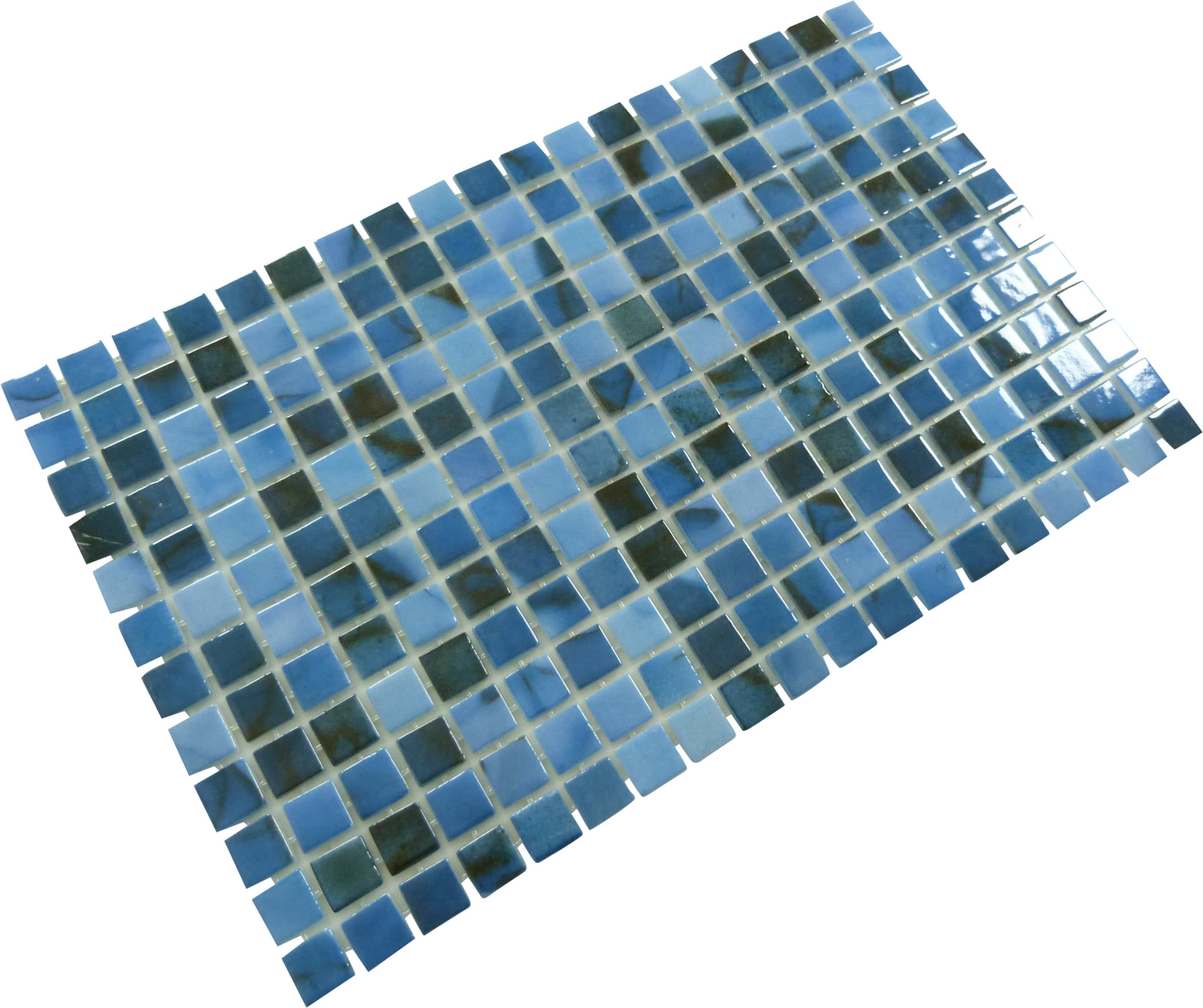 Quattro Alfa Blue 1x1 Glossy Glass Tile Fusion