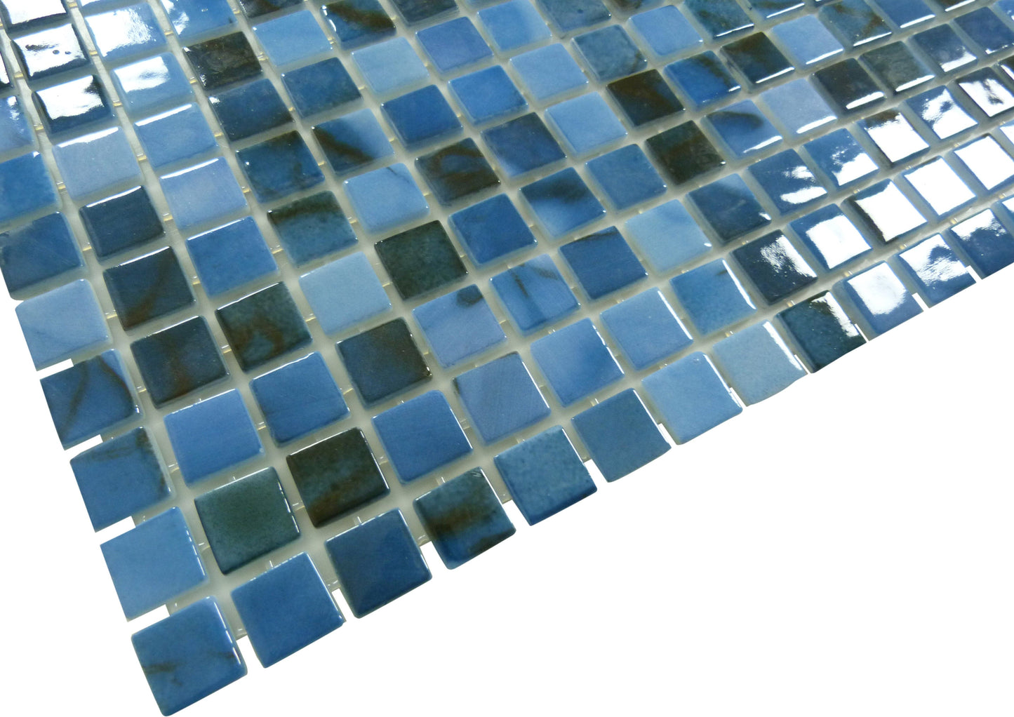 Quattro Alfa Blue 1x1 Glossy Glass Tile Fusion