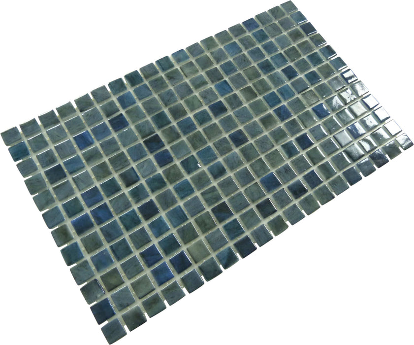Quattro Berlin Blue 1x1 Glossy Glass Tile Fusion