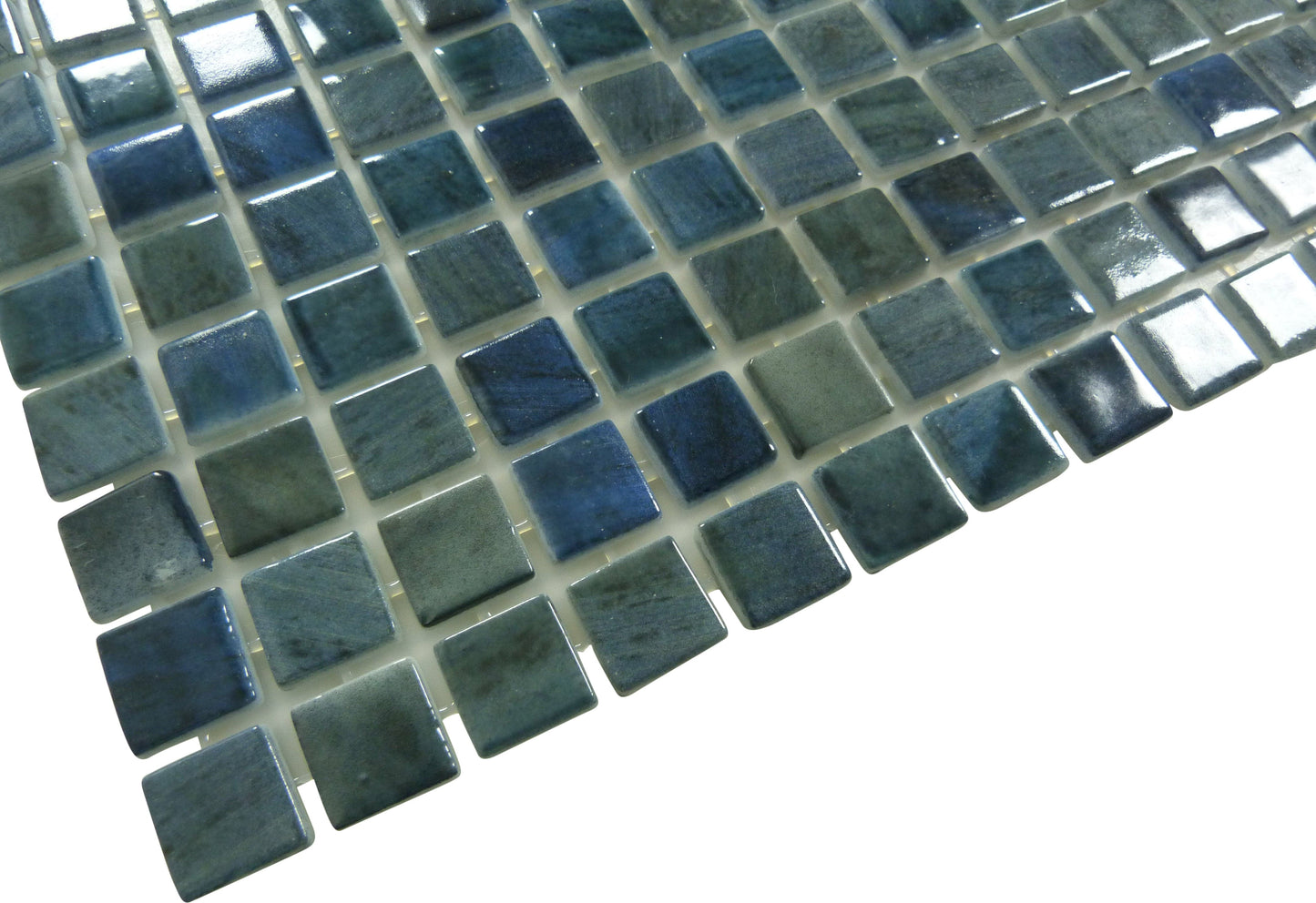 Quattro Berlin Blue 1x1 Glossy Glass Tile Fusion