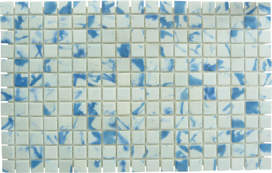 Quattro Lima Blue 1x1 Matte Glass Tile Fusion