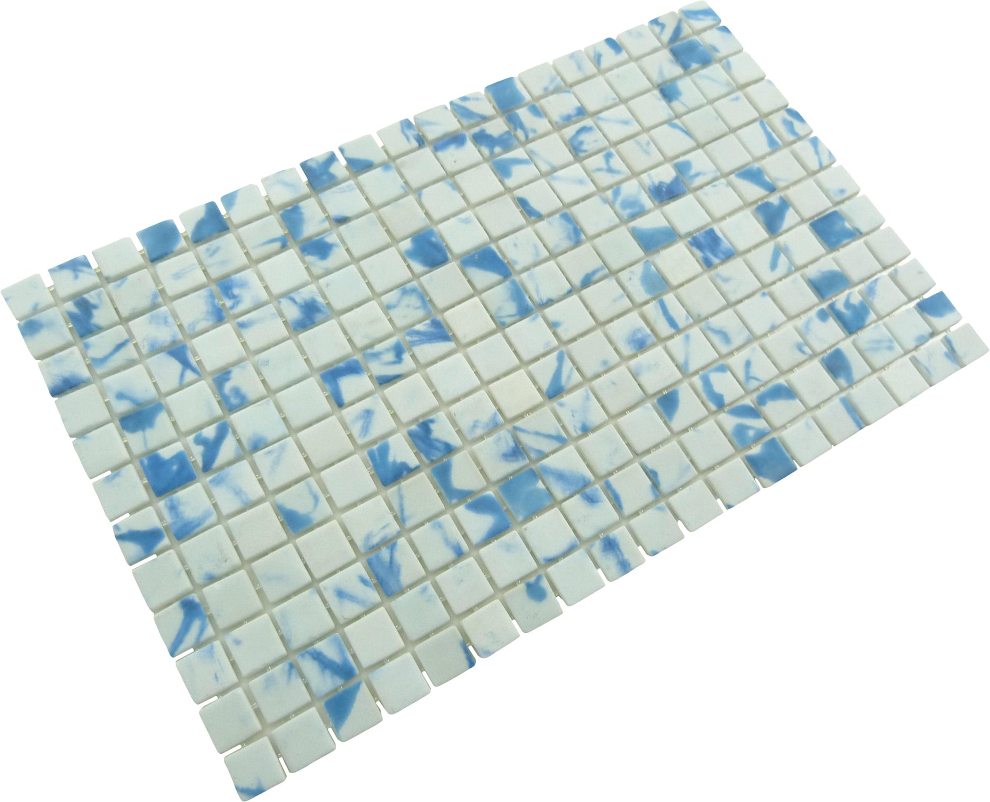 Quattro Lima Blue 1x1 Matte Glass Tile Fusion