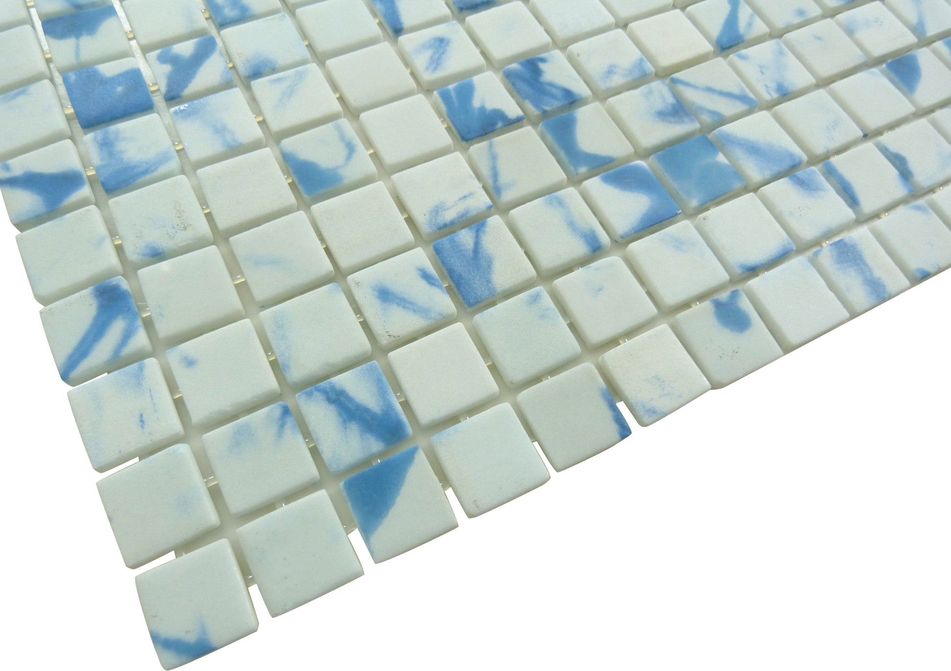 Quattro Lima Blue 1x1 Matte Glass Tile Fusion