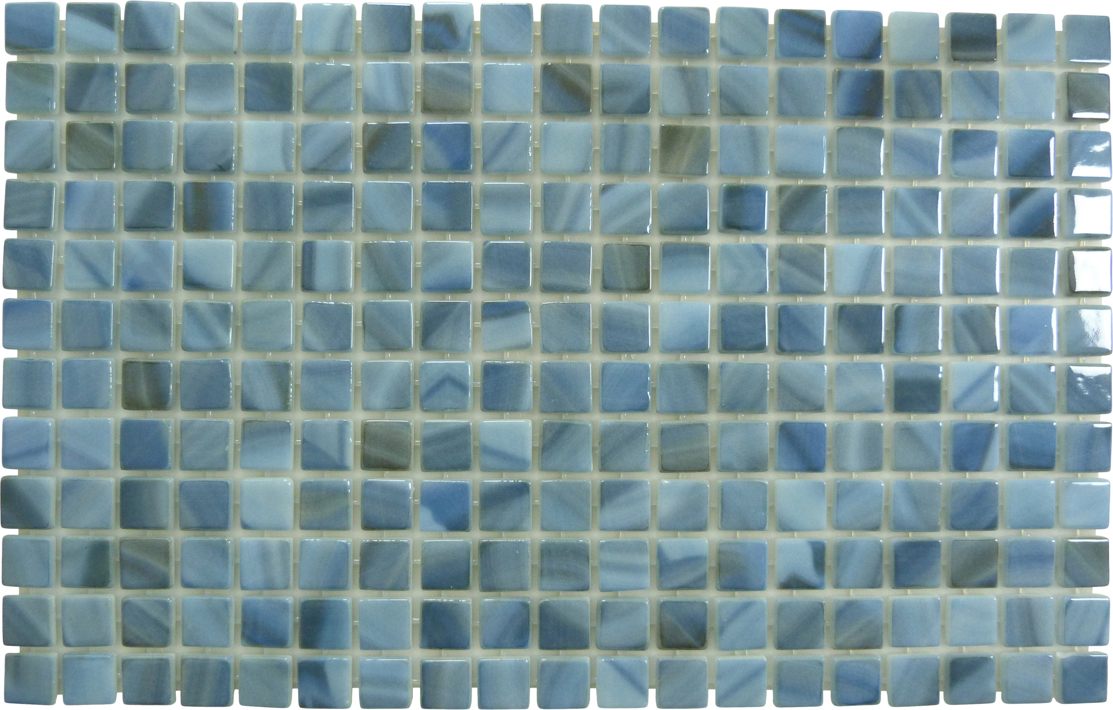 Quattro Rio Blue 1x1 Glossy Glass Tile Fusion