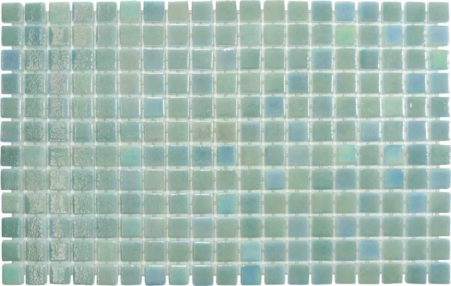 Sea Sprite Green Glossy & Iridescent Glass Pool Tile Fusion