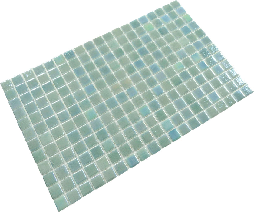 Sea Sprite Green Glossy & Iridescent Glass Pool Tile Fusion