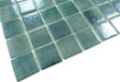 Smoky Emerald Green 2" x 2" Glossy & Iridescent Glass Pool Tile Fusion