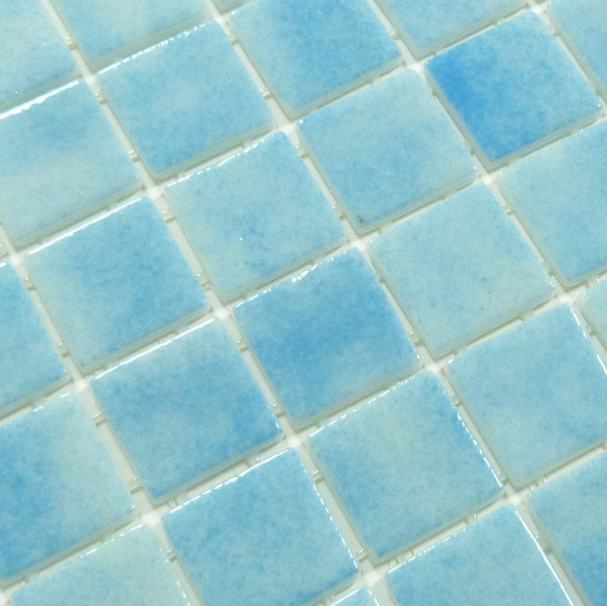 Songbird Blue 2" x 2" Anti Slip Glossy Glass Pool Tile Fusion