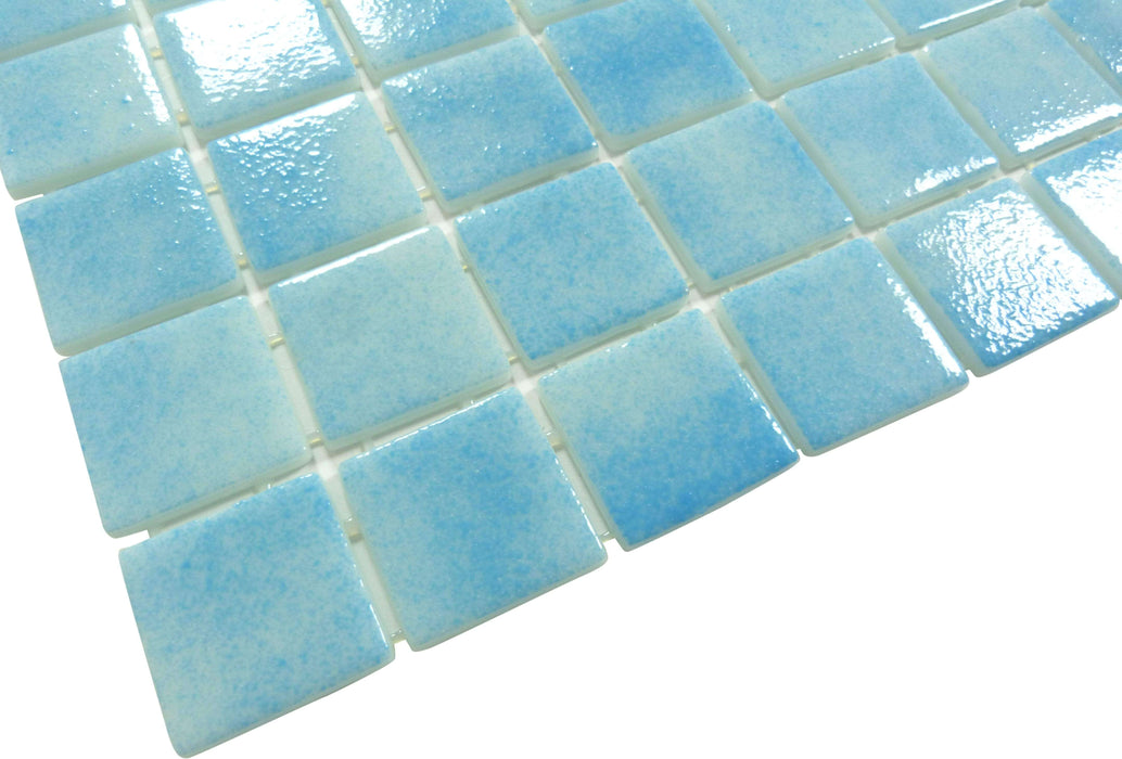 Songbird Blue 2" x 2" Anti Slip Glossy Glass Pool Tile Fusion