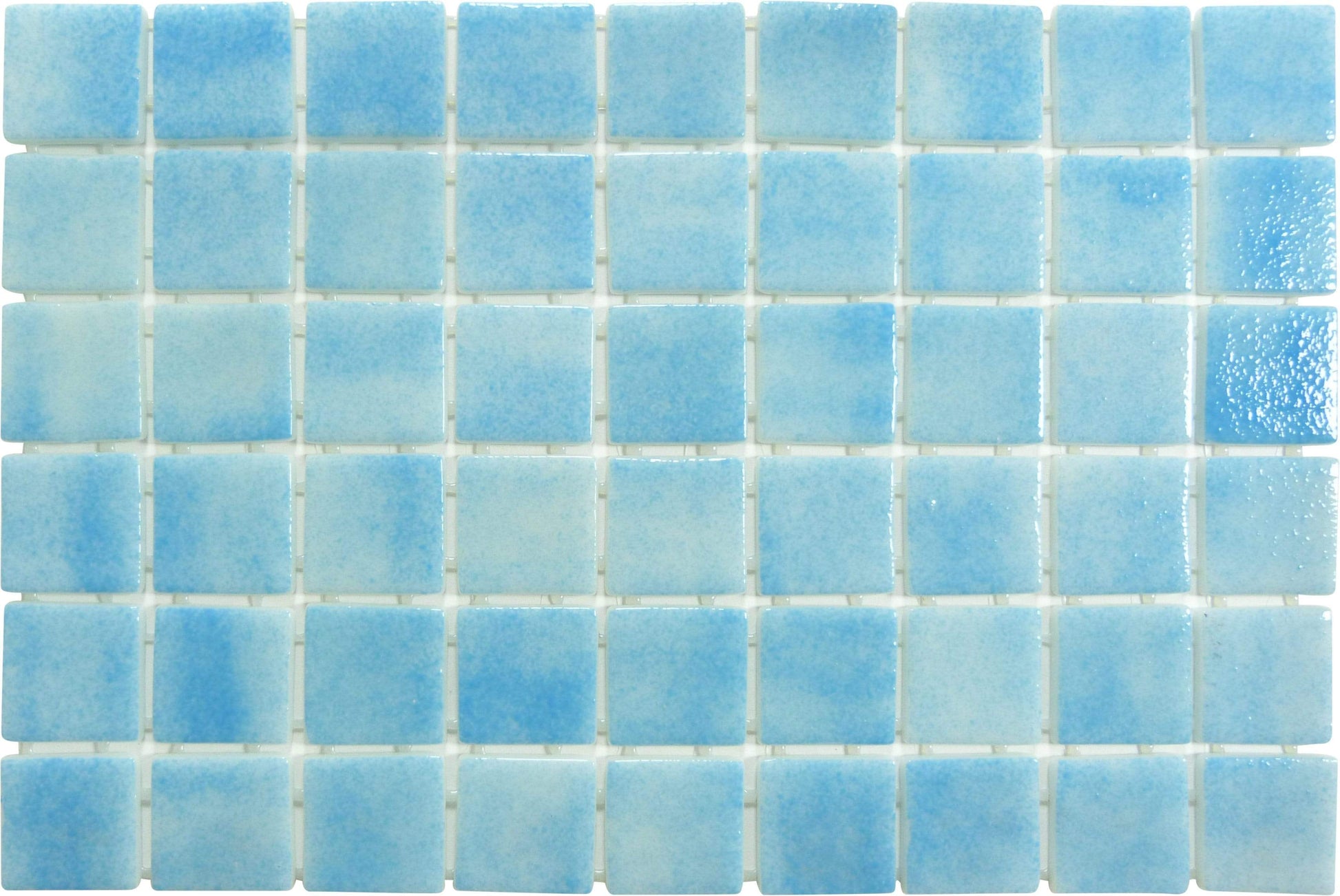 Songbird Blue 2" x 2" Glossy Glass Pool Tile Fusion