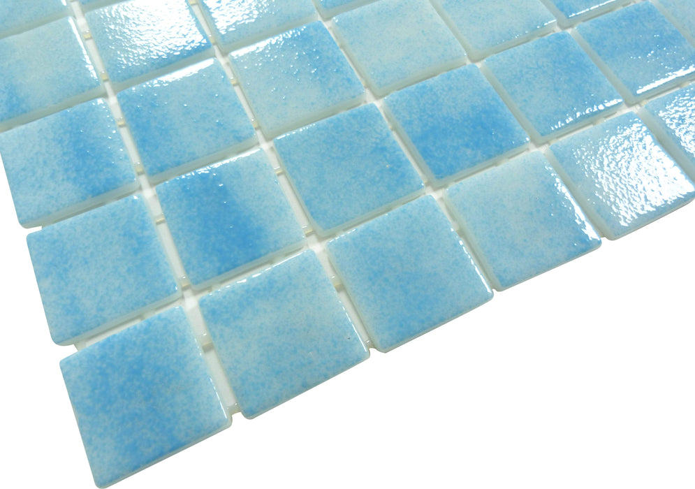 Songbird Blue 2" x 2" Glossy Glass Pool Tile Fusion