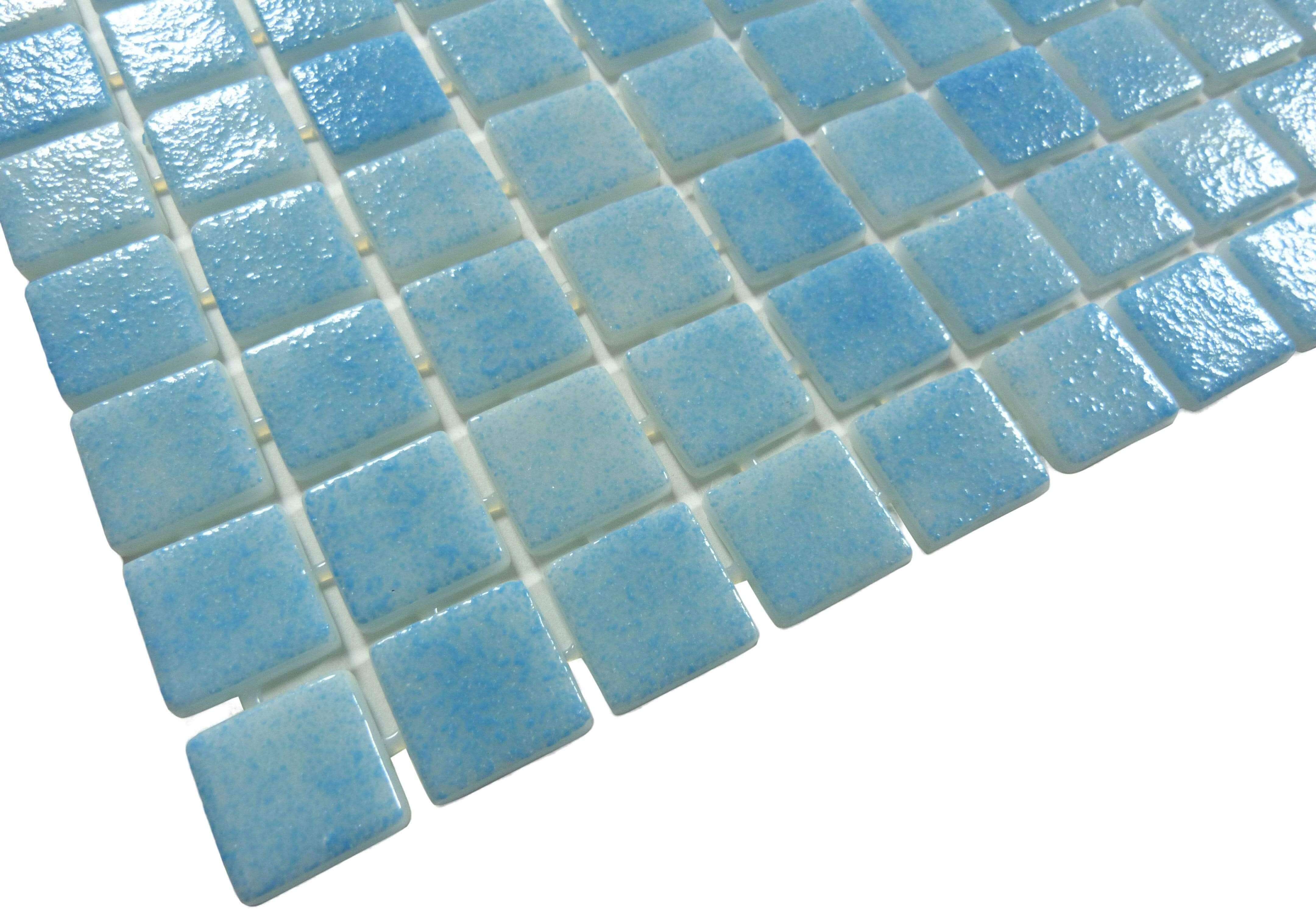 Songbird Blue Anti Slip Glossy Glass Pool Tile Fusion