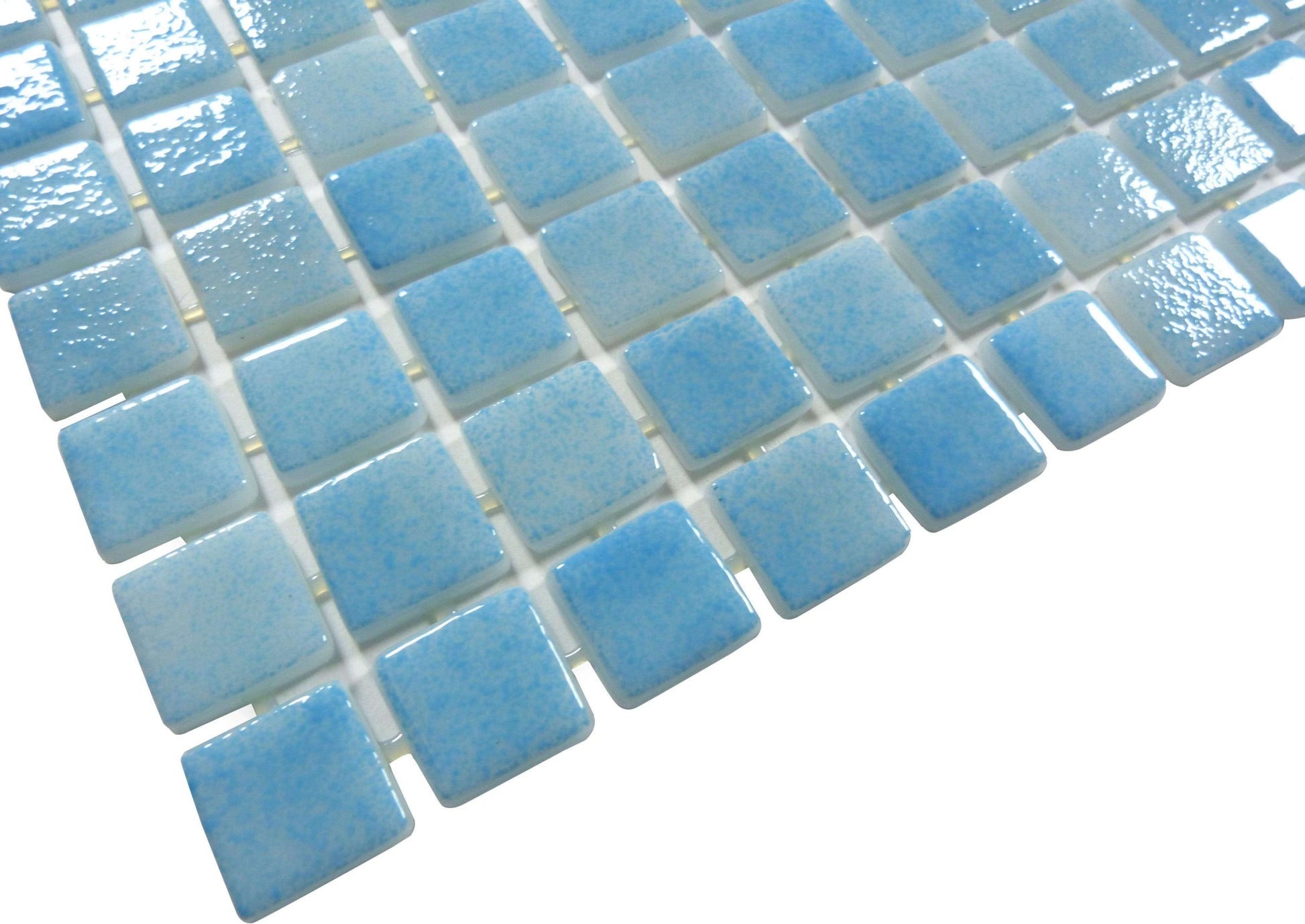 Songbird Blue Glossy Glass Pool Tile Fusion