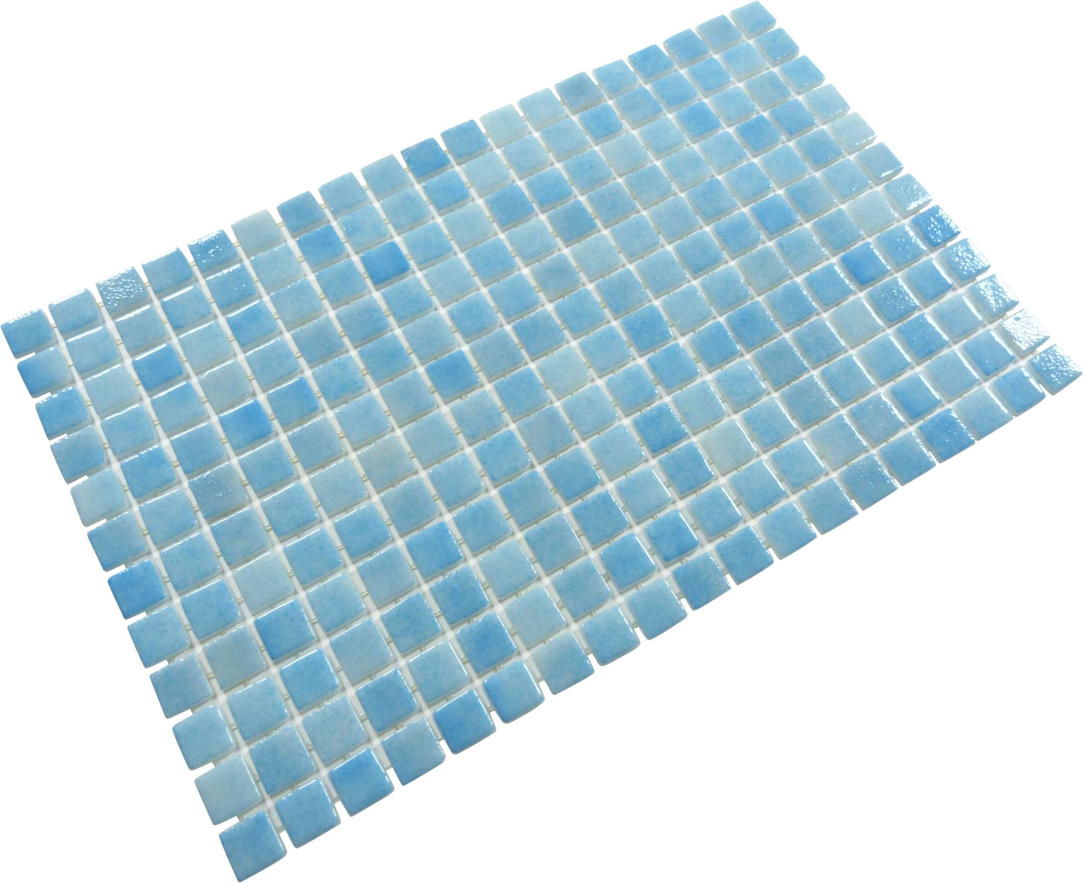 Songbird Blue Glossy Glass Pool Tile Fusion