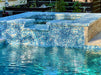 Strata Blue Mix Glossy & Iridescent Glass Pool Tile Fusion