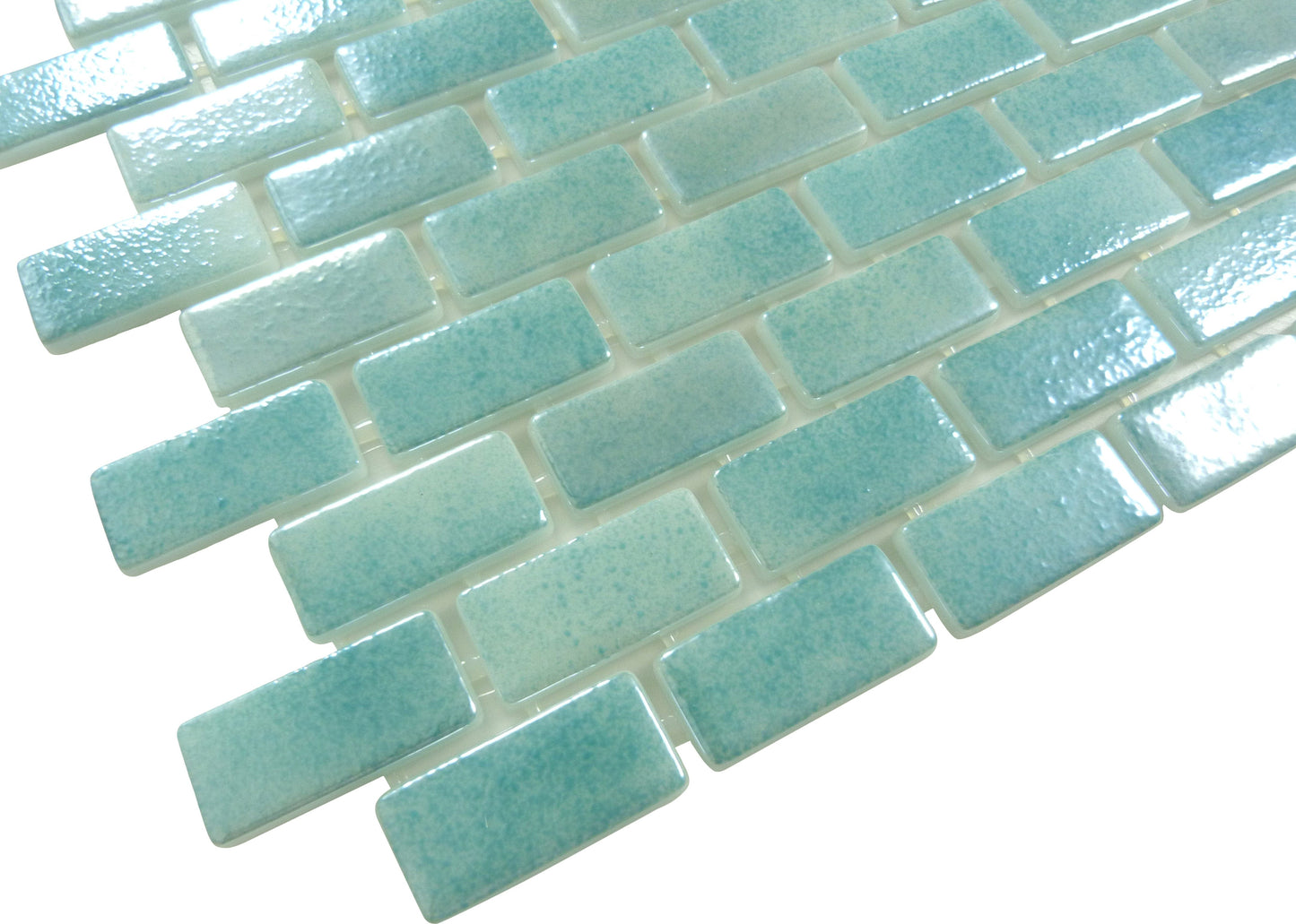 Subway Sea Sprite Green 1x2 Glossy Glass Tile Fusion