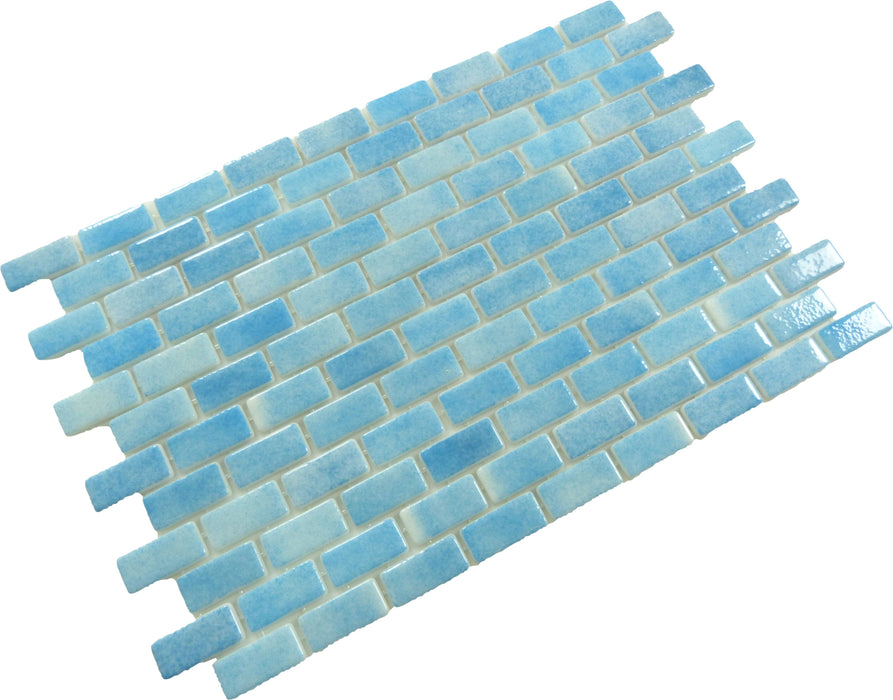 Subway Songbird Blue 1x2 Glossy Glass Tile Fusion