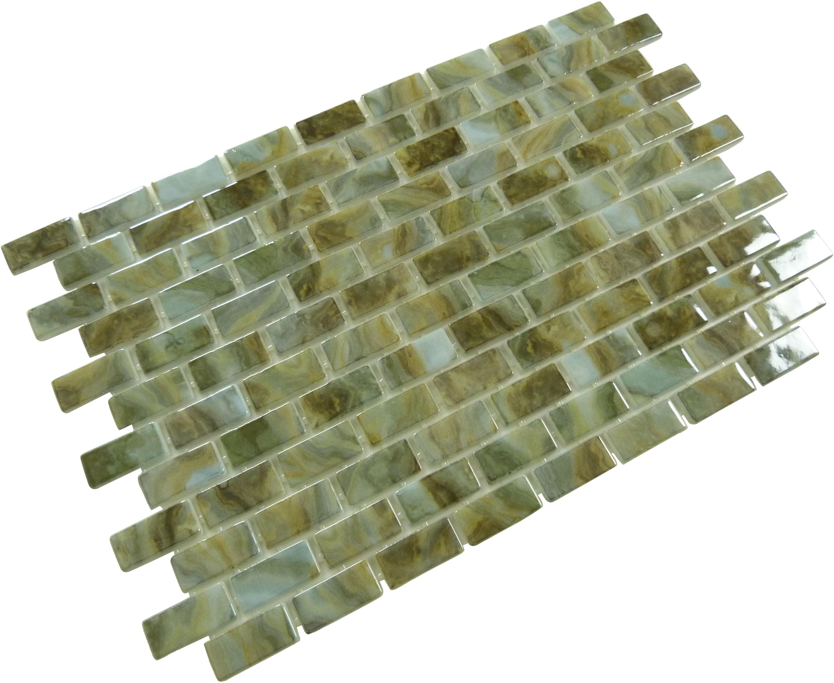 Subway Vogue Cannes Brown 1x2 Glossy Glass Tile Fusion