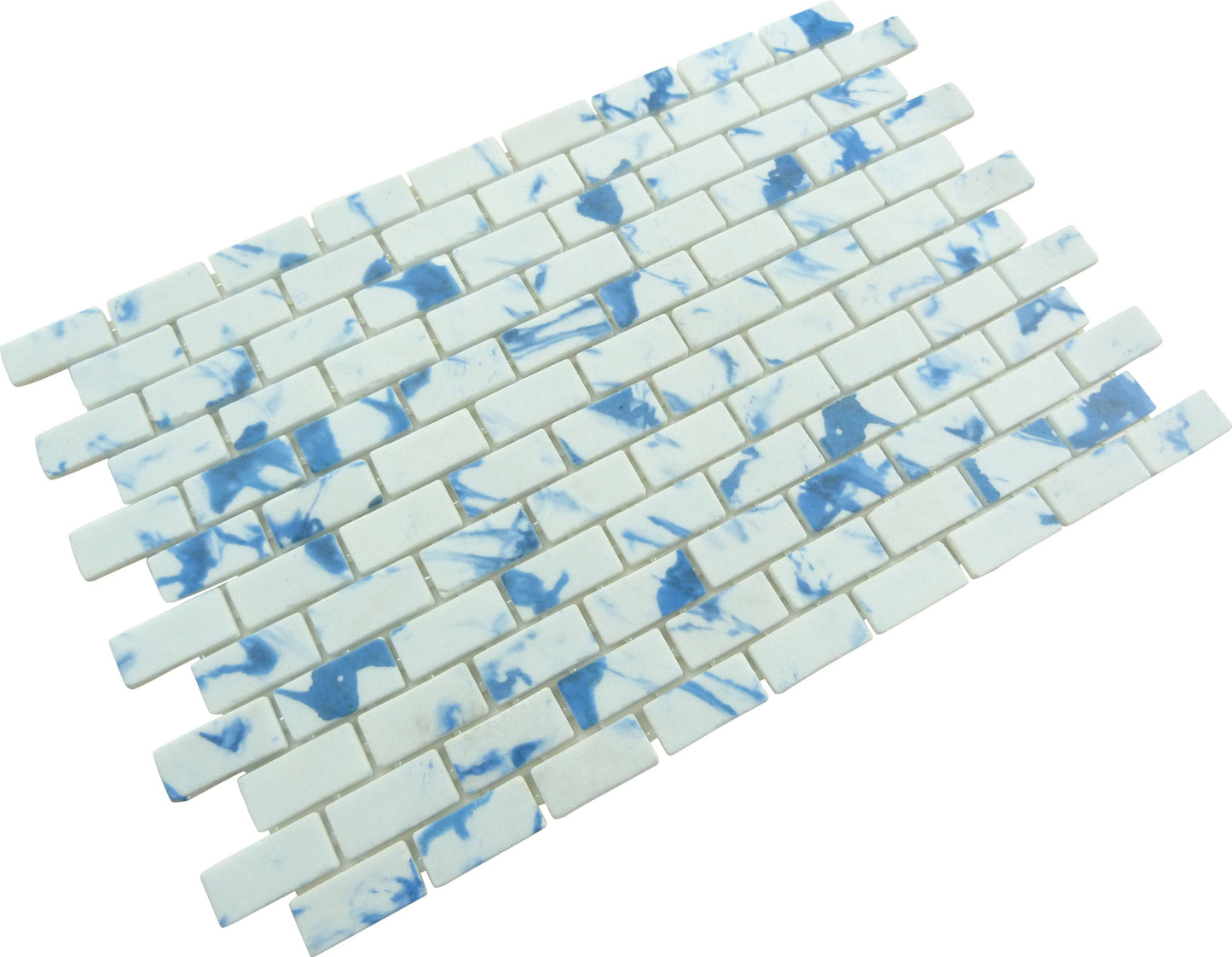 Subway Vogue Lima Blue 1x2 Matte Glass Tile Fusion