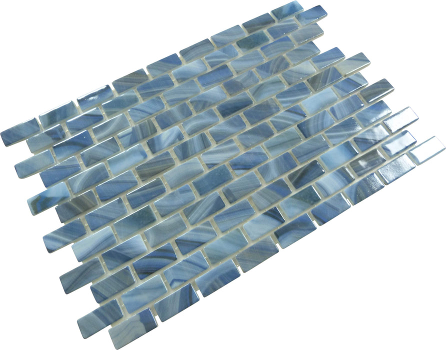 Subway Vogue Rio Blue 1x2 Glossy Glass Tile Fusion