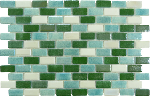 Subway Winchester Sage Green 1x2 Glossy Glass Tile Fusion