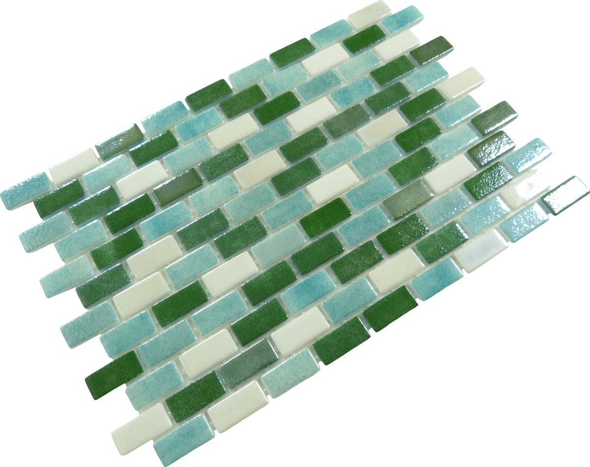 Subway Winchester Sage Green 1x2 Glossy Glass Tile | Oasis Tile