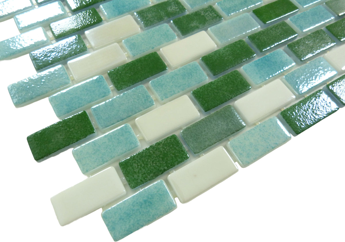 Subway Winchester Sage Green 1x2 Glossy Glass Tile | Oasis Tile