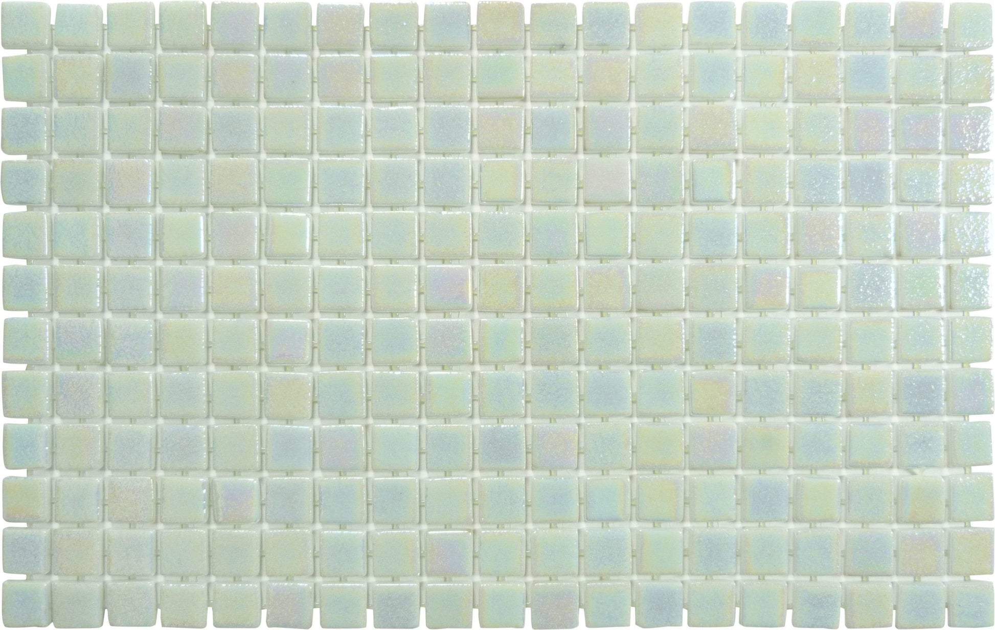 Twisted White Anti Slip Glossy & Iridescent Glass Pool Tile Fusion