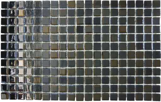 Zombie Black Glossy & Iridescent Glass Pool Tile Fusion