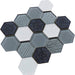 Palladian Grey Hexagon Crackled Glass Tile Horizon Tile