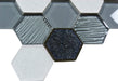 Palladian Grey Hexagon Crackled Glass Tile Horizon Tile