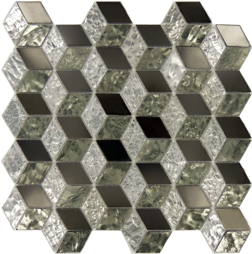 Silver Cube Mirror Glass Tile Horizon Tile
