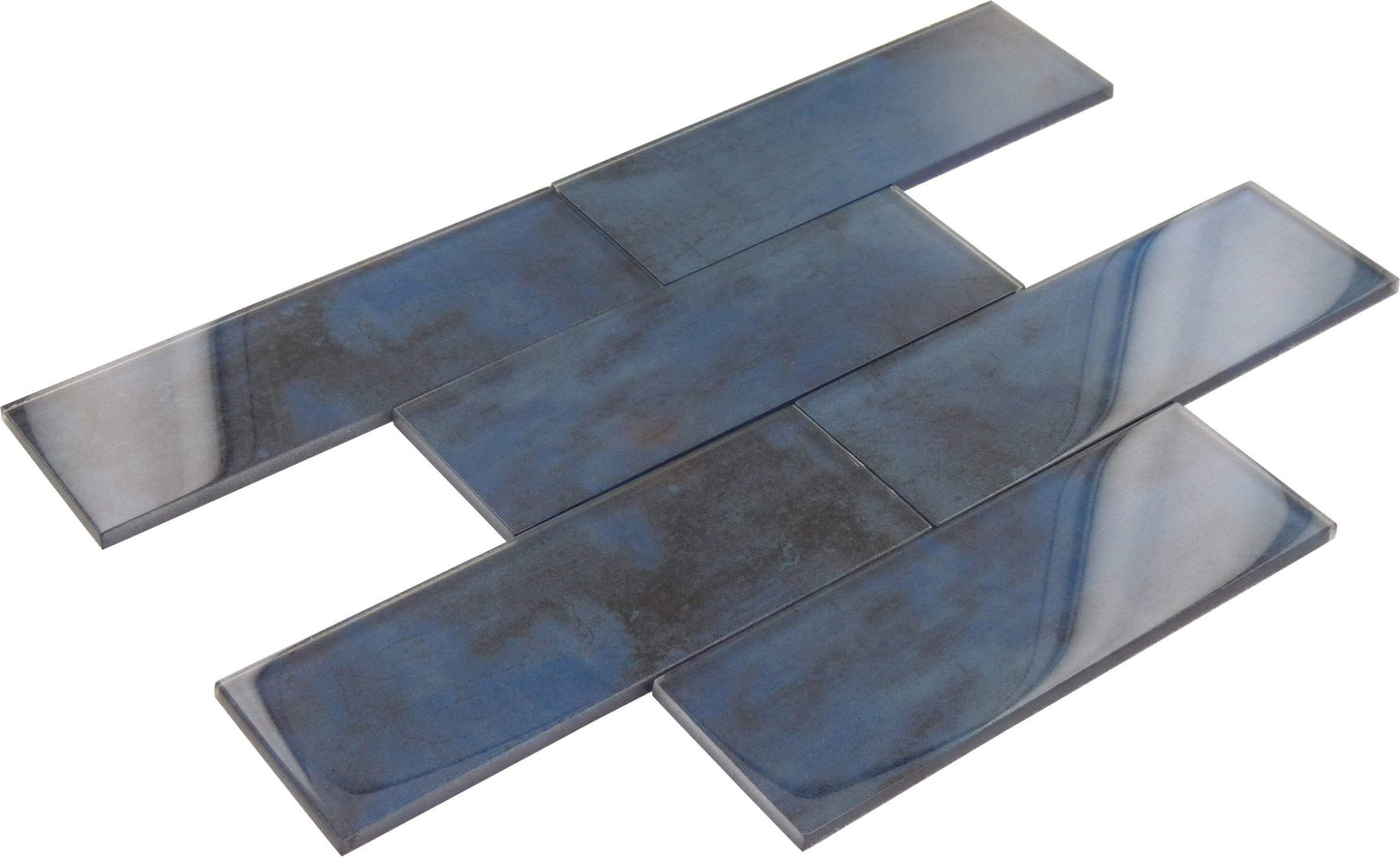 Dusk Blue 3" x 9" Glossy Glass Subway Tile Horizon Tile