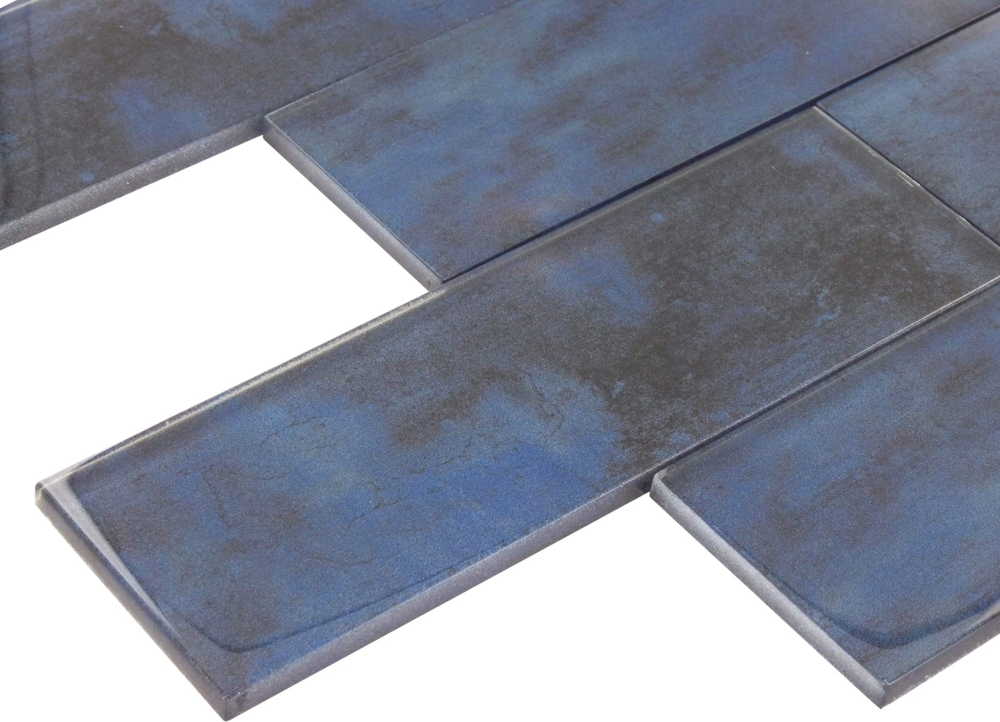 Dusk Blue 3" x 9" Glossy Glass Subway Tile Horizon Tile