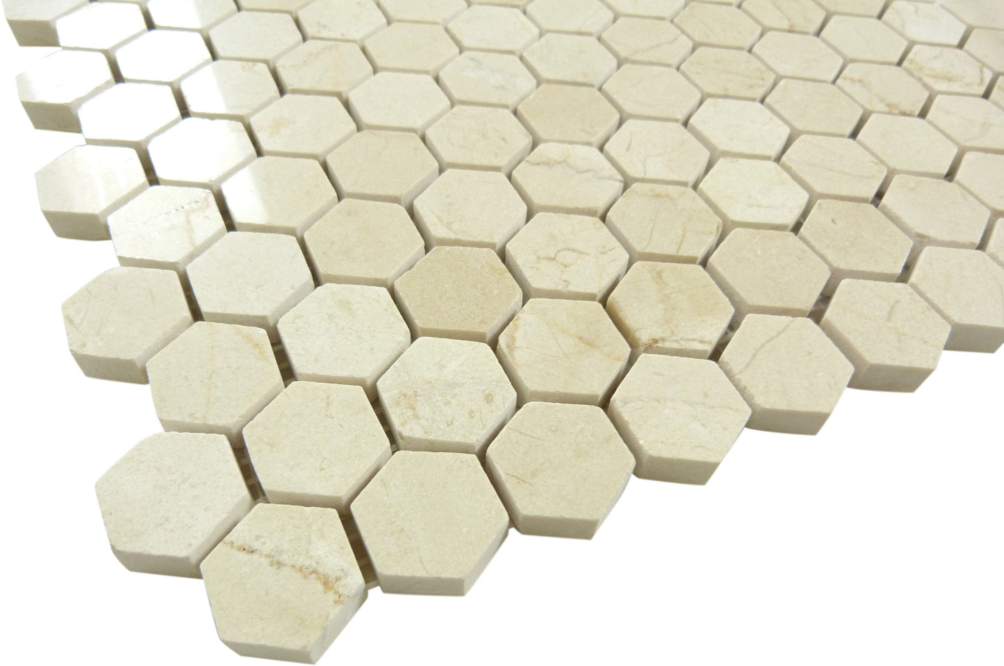 Cream Marfil Cream/Beige Hexagon Stone Polished Tile Horizon Tile