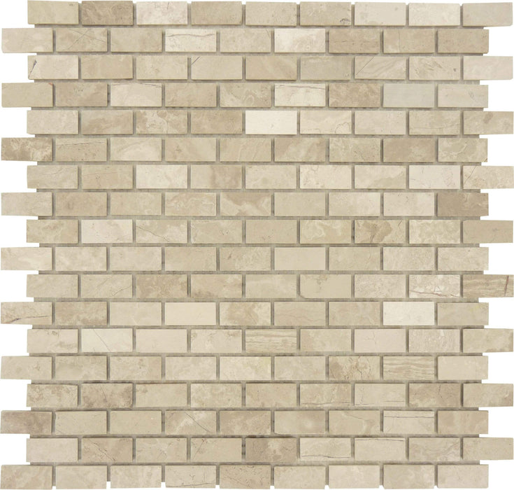 Light Brown Mini Brick Polished Marble Tile Horizon Tile