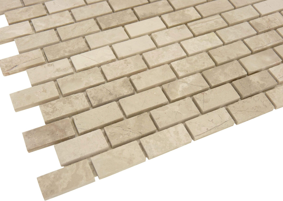 Light Brown Mini Brick Polished Marble Tile Horizon Tile