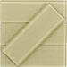 Linen Beige 4'' x 12'' Glossy Glass Subway Tile Horizon Tile