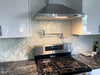 Metallic White Chevron Frosted & Glossy Glass Tile Horizon Tile