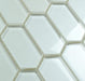 Stretched Hexagon Shimmer White Glossy Glass Tile Horizon Tile